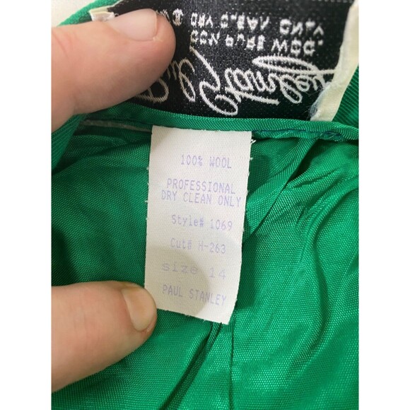 Paul Stanley Womens Size 14 Wool Skirt Green Knee Length Lined - Picture 9 of 9